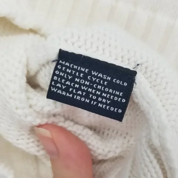 White Cotton Sailor Style Lapel Cardigan - M - w/ front pockets - Vintage, Comfy - Picture 5 of 5